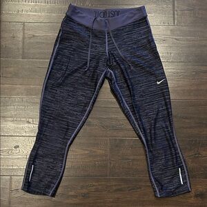 Nike Cropped Purple and Black Leggings